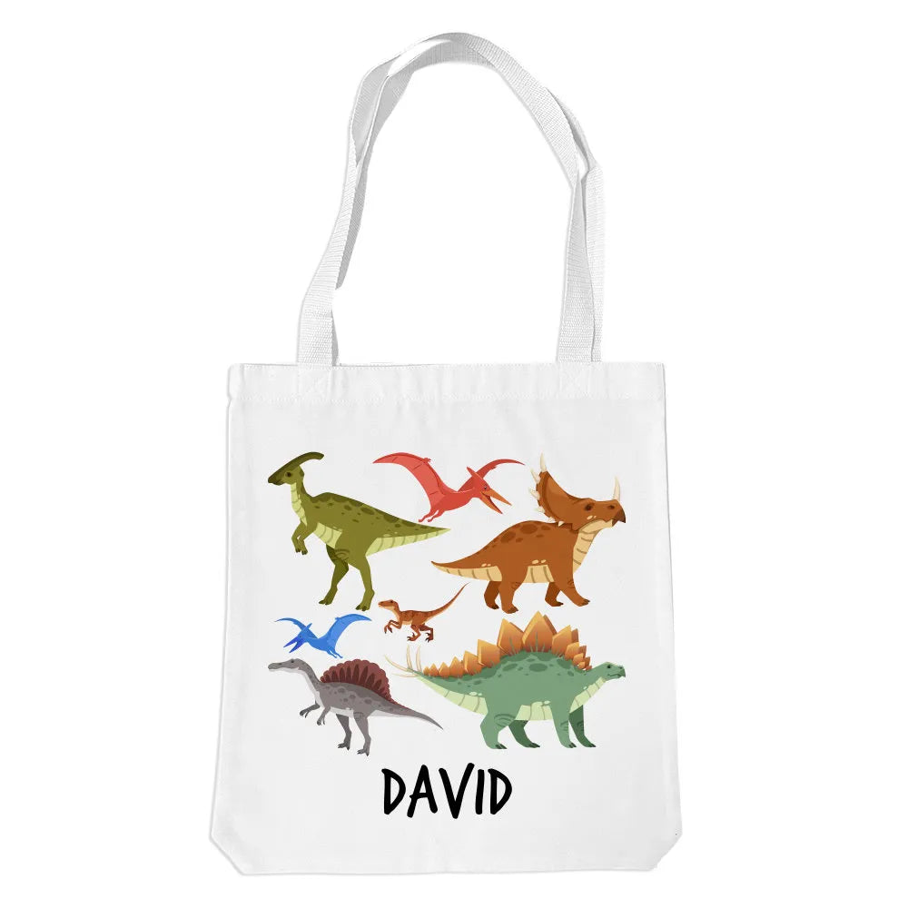 Dinosaur White Tote Bag