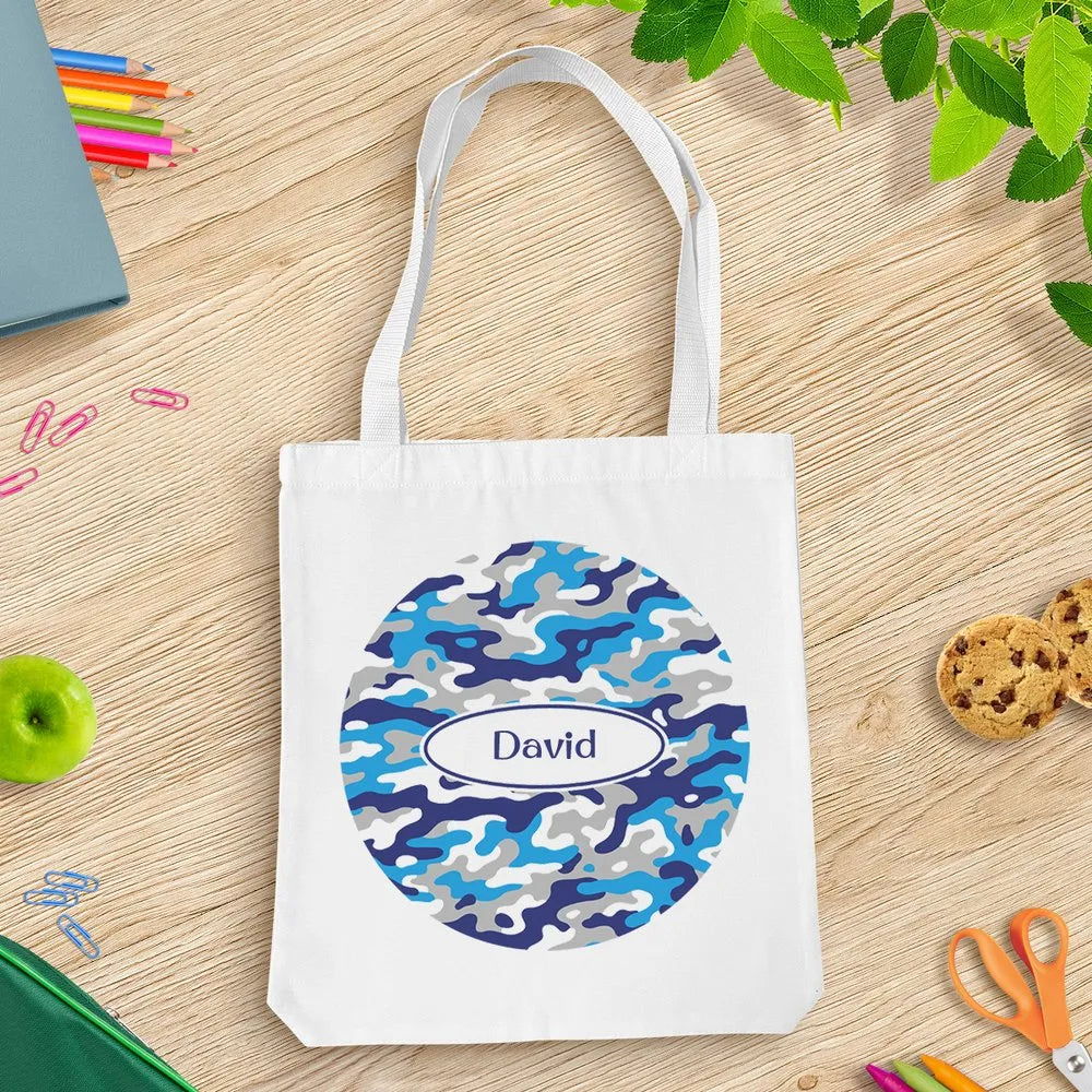 Camo White Tote Bag
