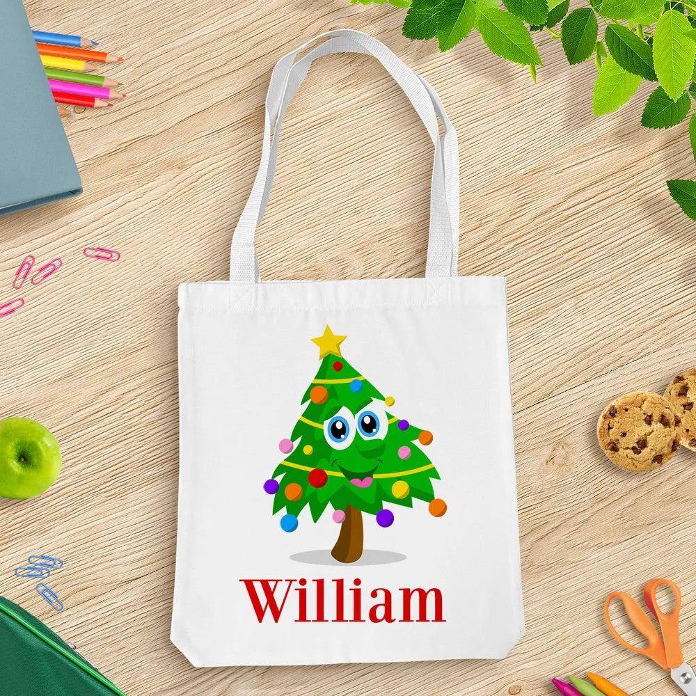 Christmas Tree White Tote Bag