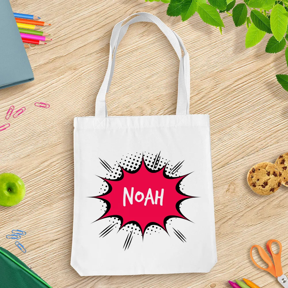 Comic White Tote Bag