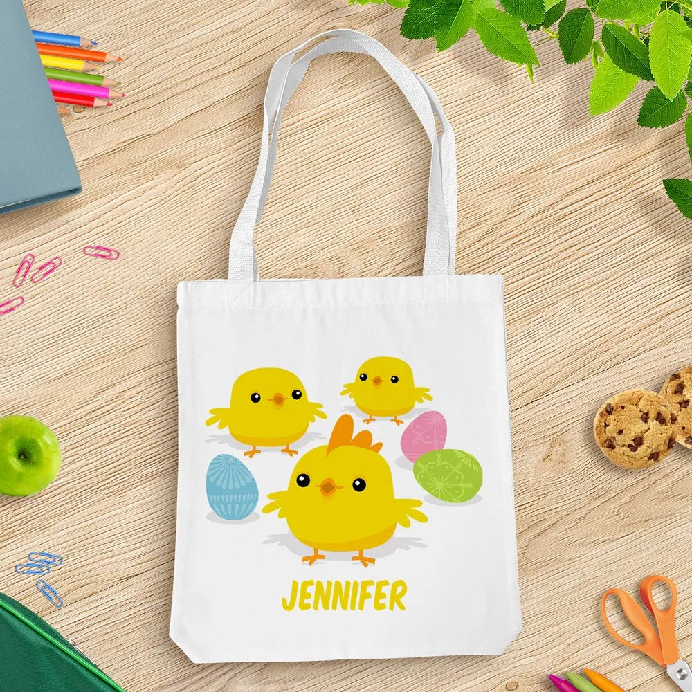 Easter Chicks White Tote Bag