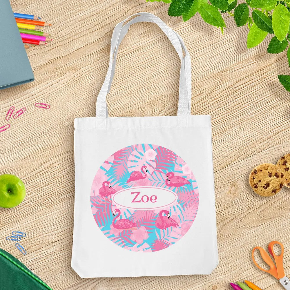 Flamingos White Tote Bag