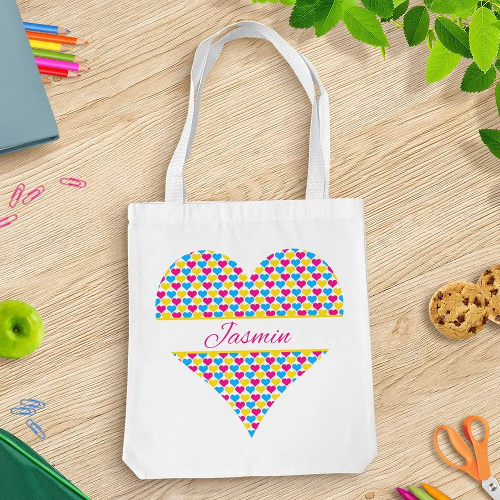 Heart White Tote Bag