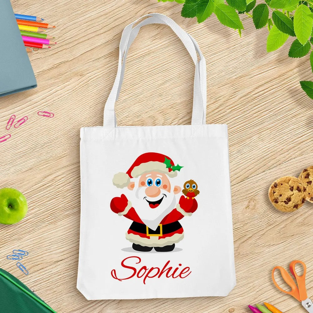 Jolly Santa White Tote Bag