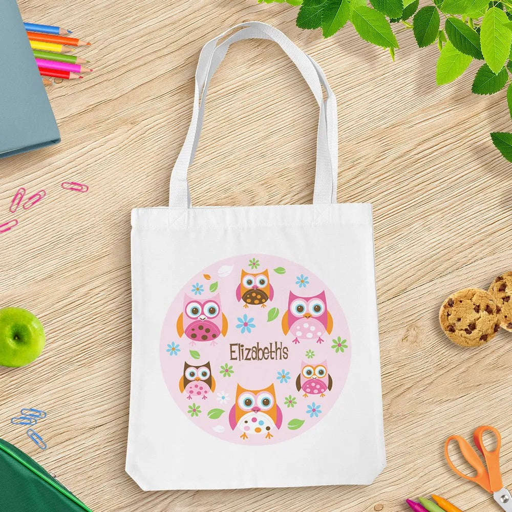 Owl White Tote Bag