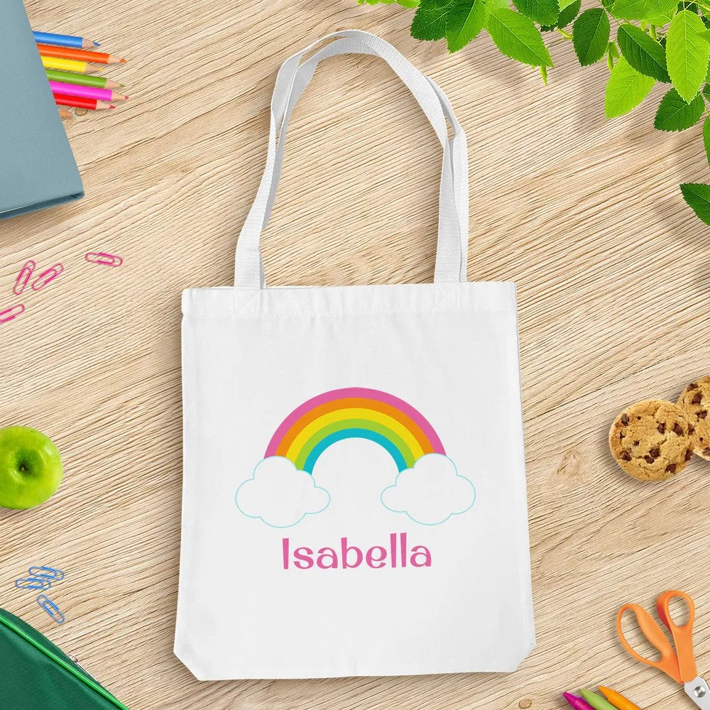 Rainbow White Tote Bag