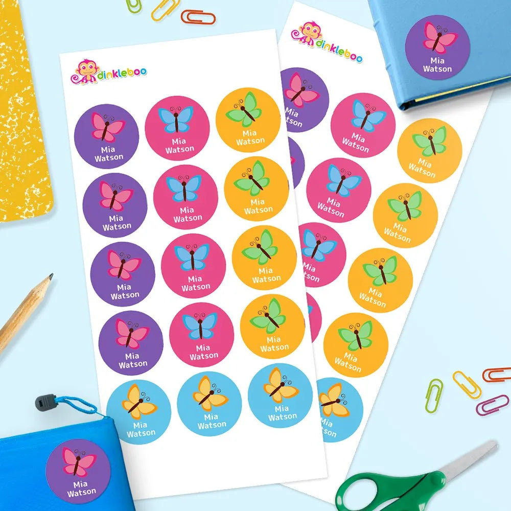 Butterfly Round Name Labels