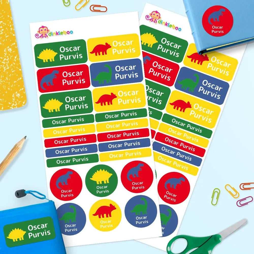Dino Silhouette Mixed Name Label Pack