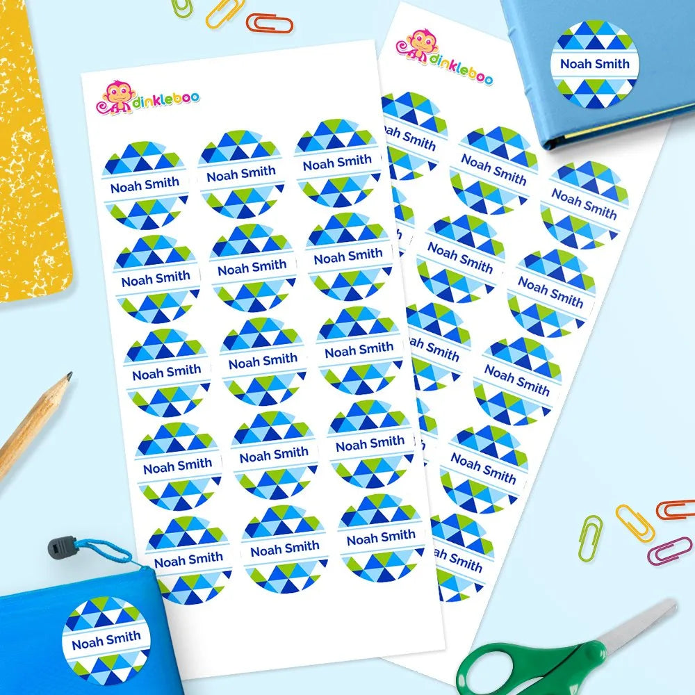 Geometric Round Name Labels