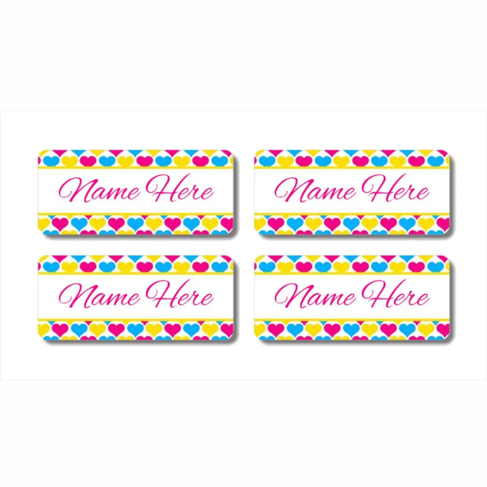Hearts Rectangle Name Labels