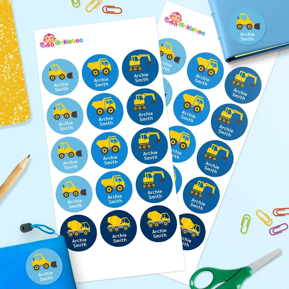 Little Digger Round Name Labels
