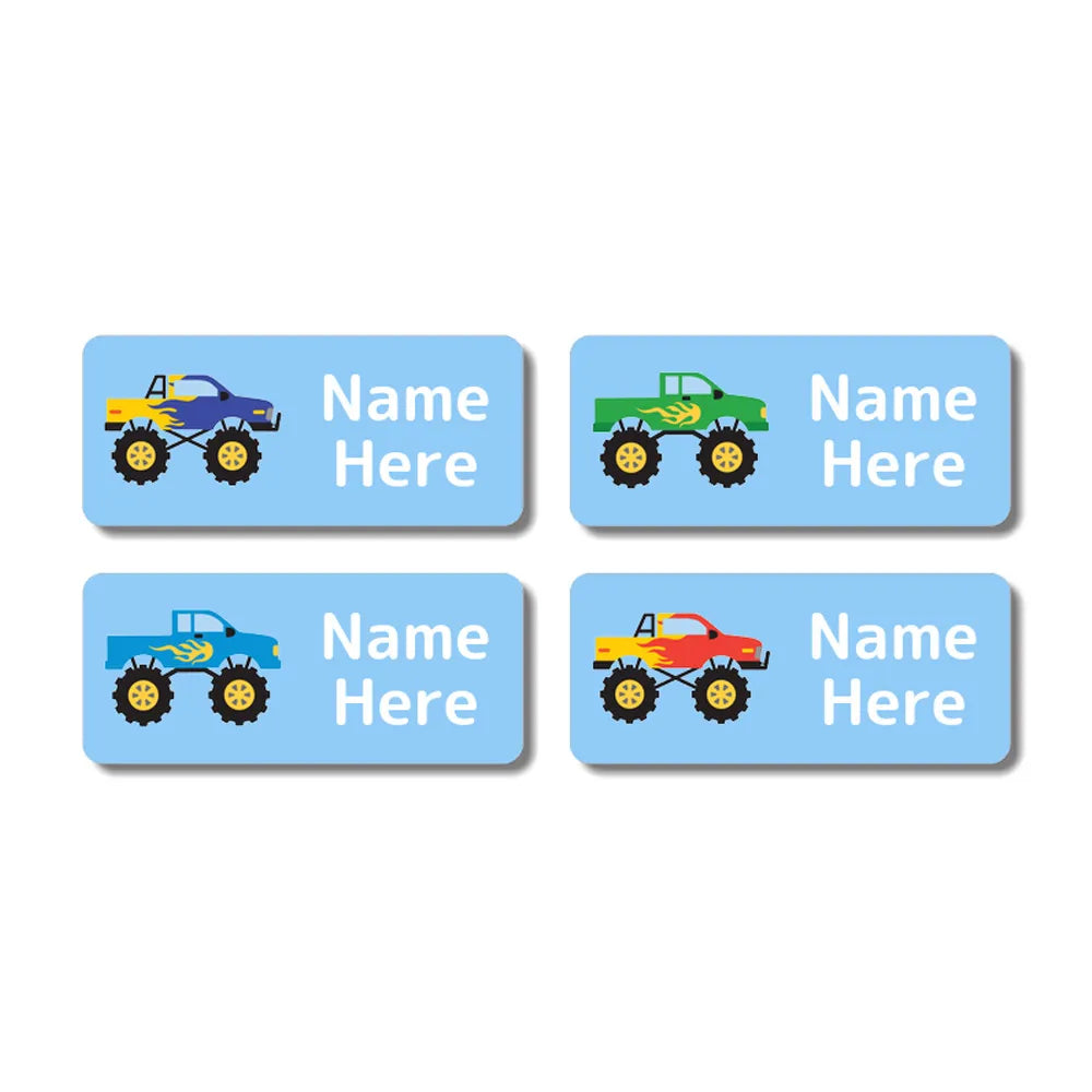 Monster Truck Rectangle Name Labels