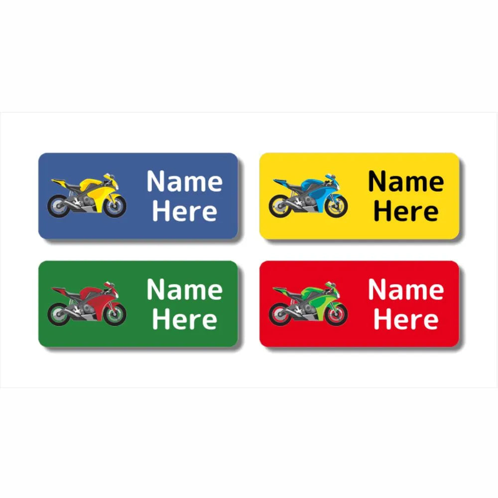 Motorbike Rectangle Name Labels