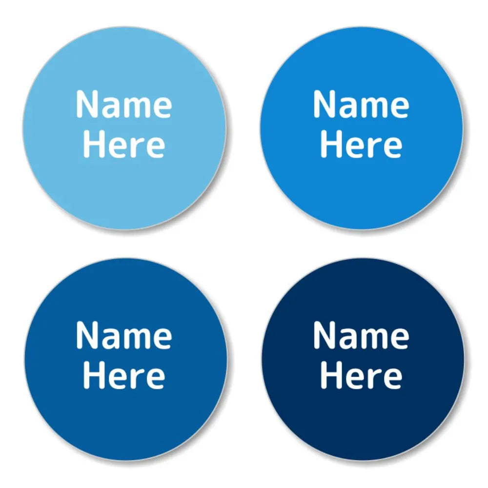 Multi Colour Round Name Labels