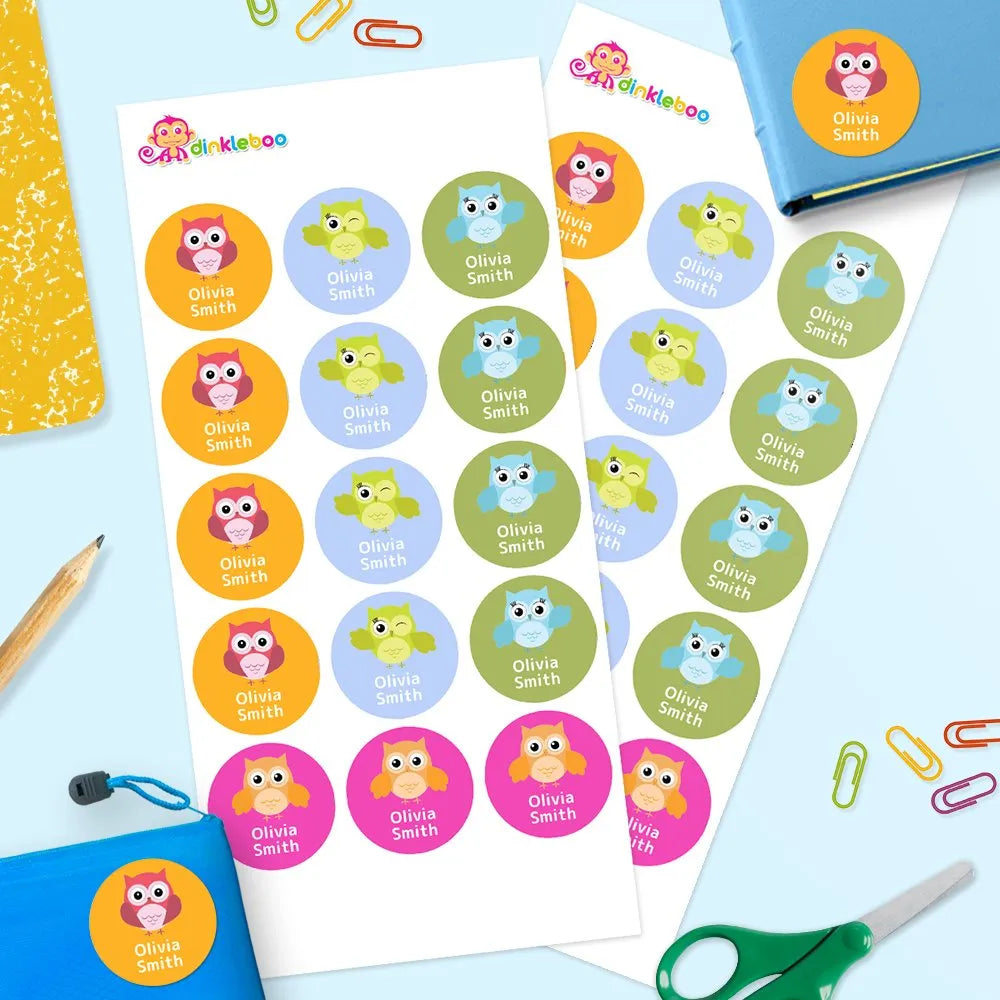 Owl Round Name Labels