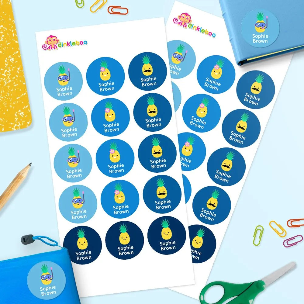 Pineapple Round Name Labels