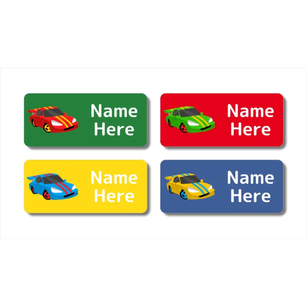 Racing Car Rectangle Name Labels