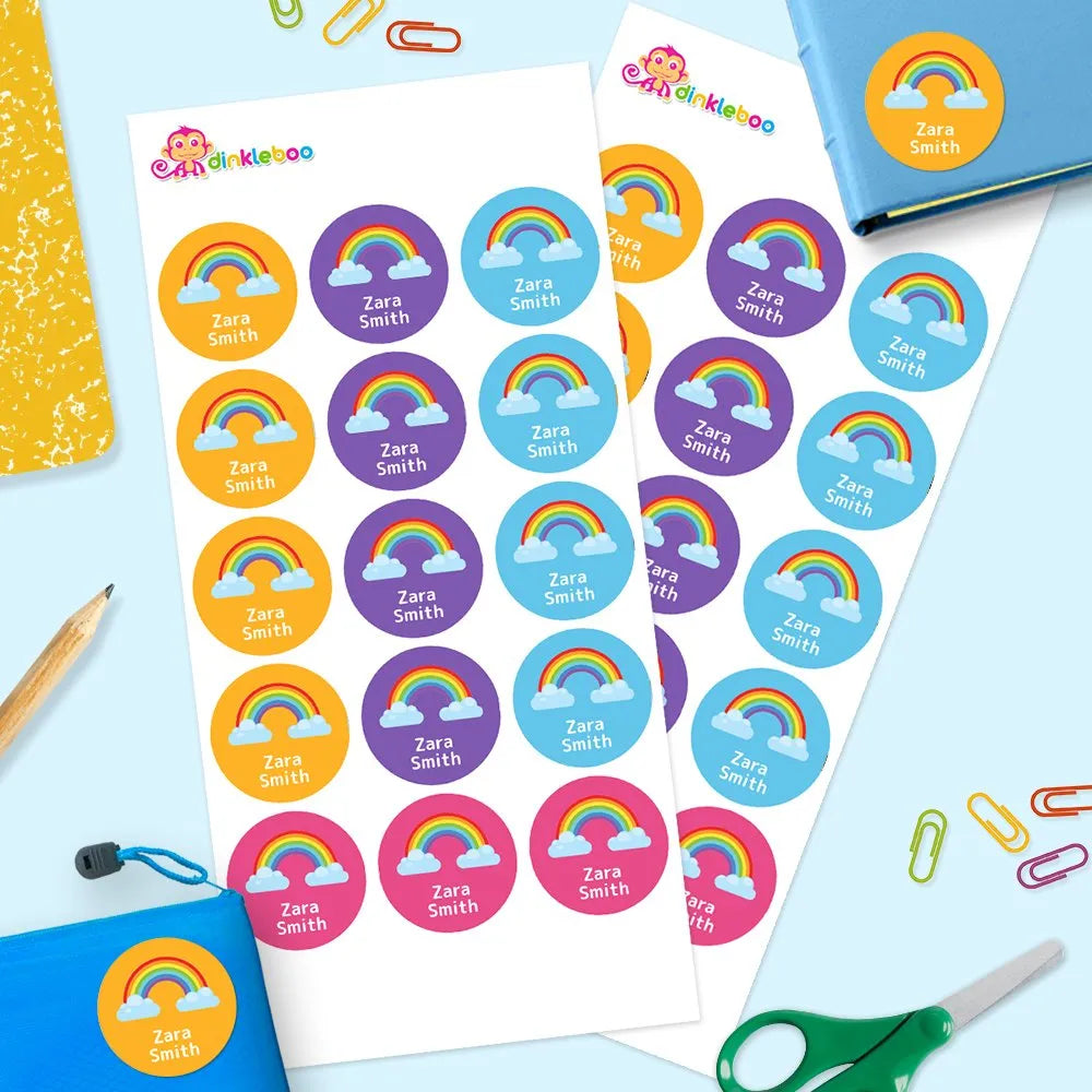 Rainbow Round Name Labels