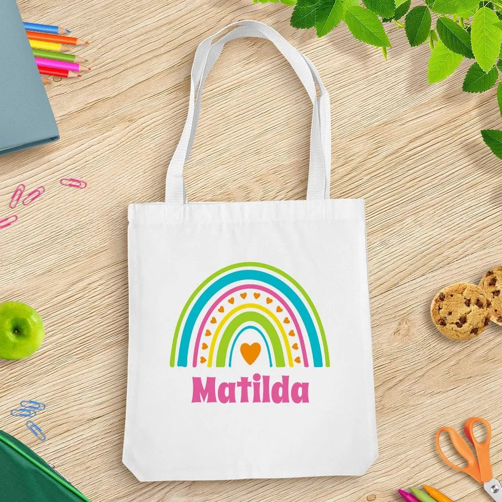 Rainbow White Tote Bag