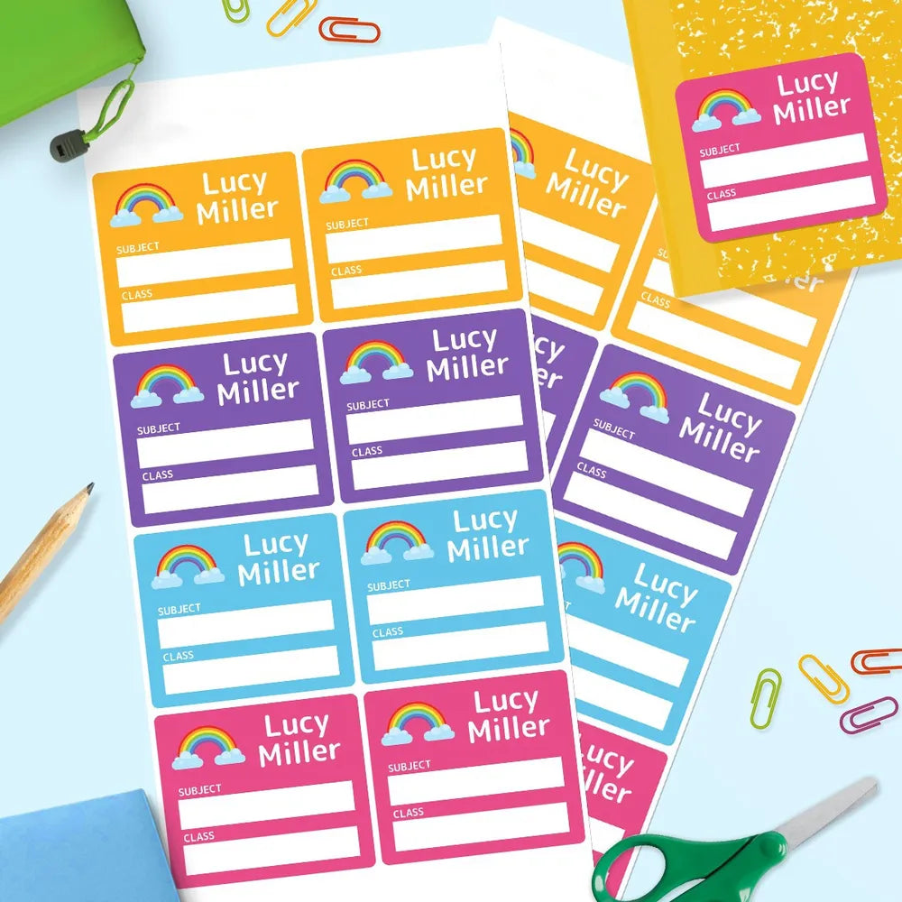 Rainbow School Book Labels