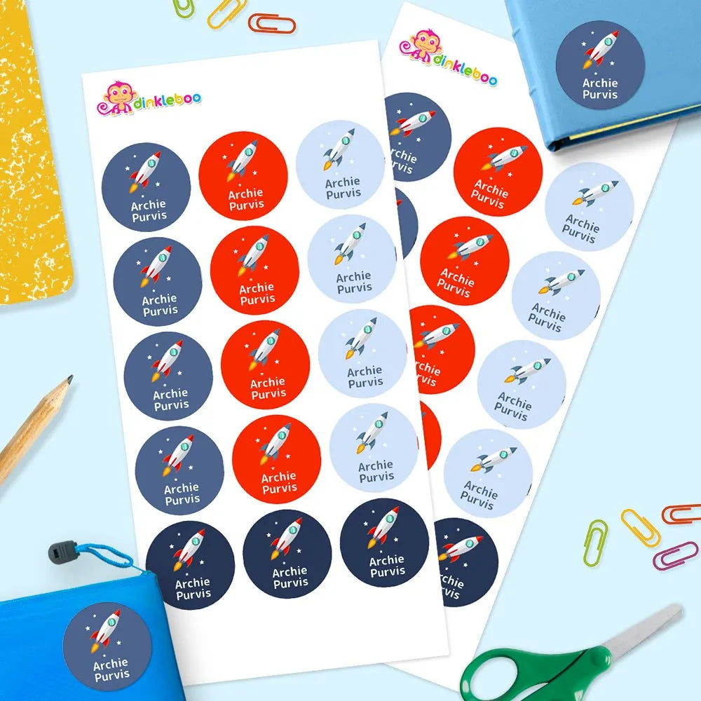 Rocket Round Name Labels