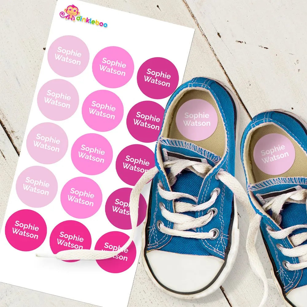 Pinks Shoe Dot Labels