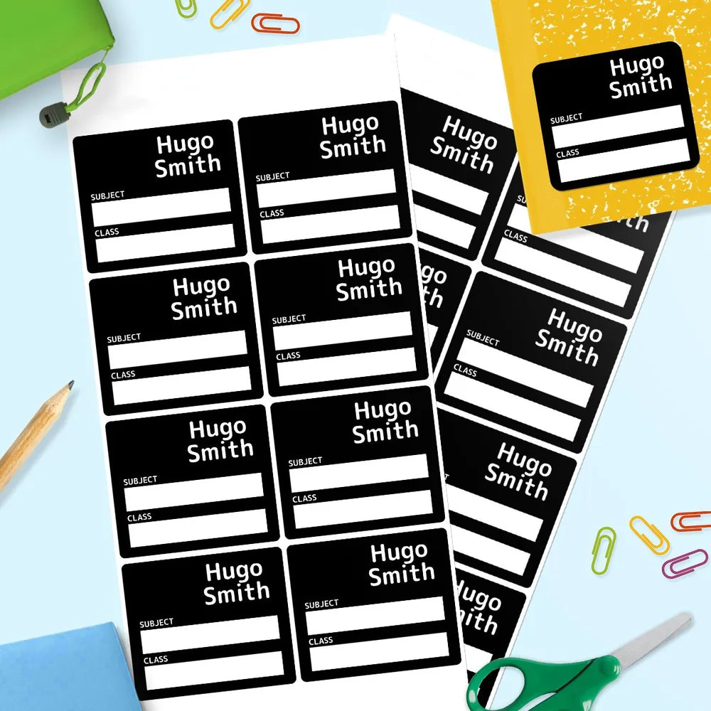 Single Colour School Book Labels