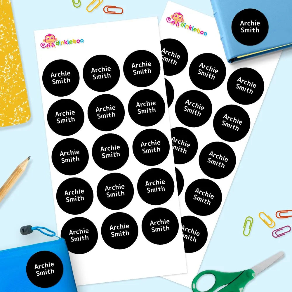 Single Colour Round Name Labels