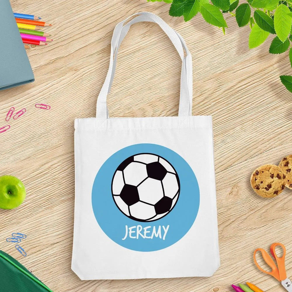 Soccer White Tote Bag