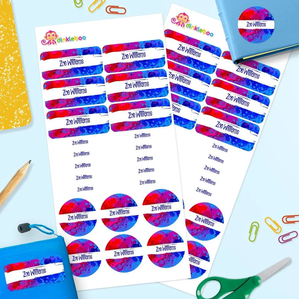 Splatter Mixed Name Label Pack