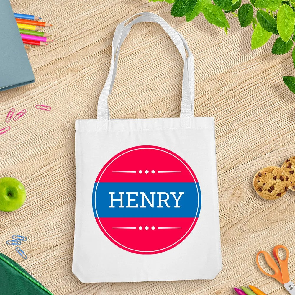 Stripe White Tote Bag