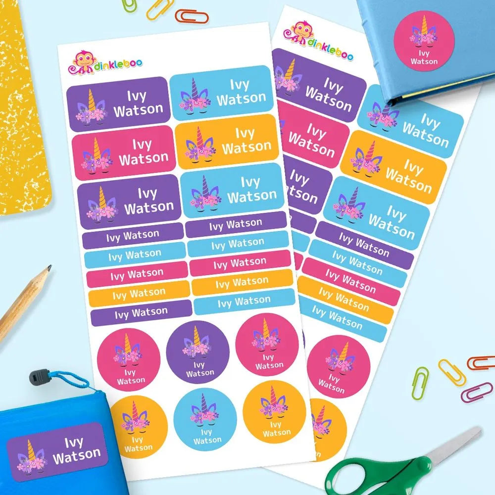 Unicorn Horn Mixed Name Label Pack