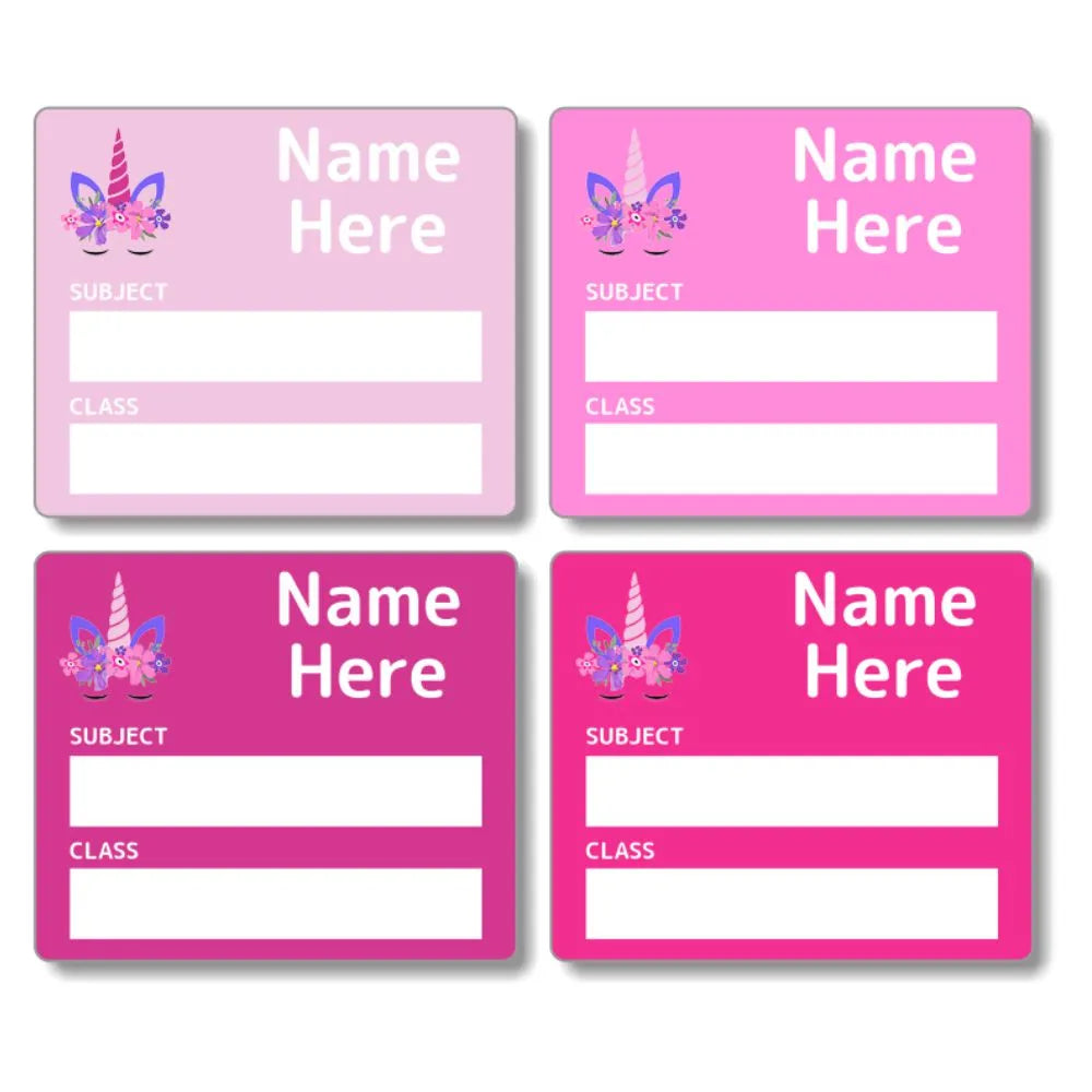 Unicorn Horn School Book Labels