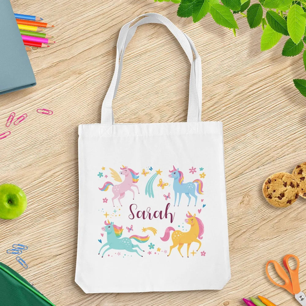 Unicorn Mix White Tote Bag