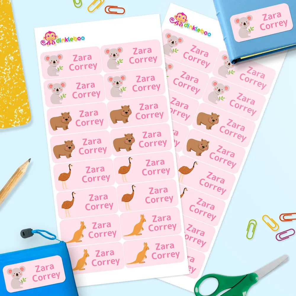 Aussie Animals Rectangle Name Labels