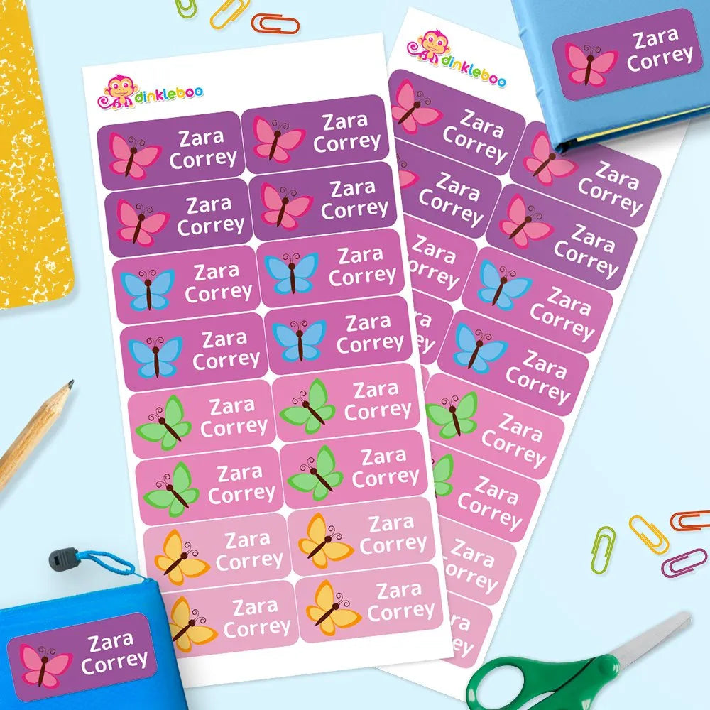 Butterfly Rectangle Name Labels