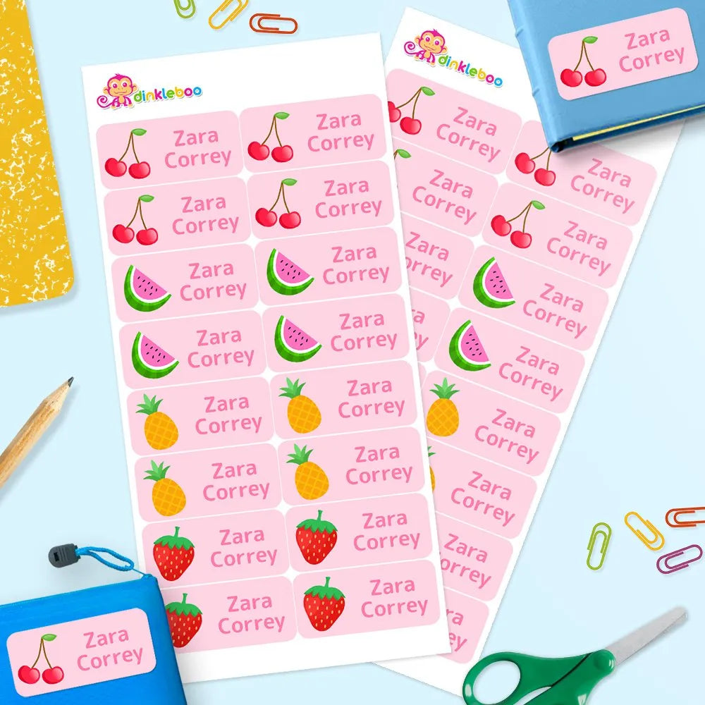Fruit Rectangle Name Labels