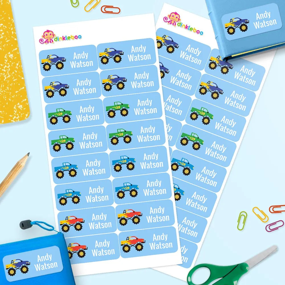 Monster Truck Rectangle Name Labels