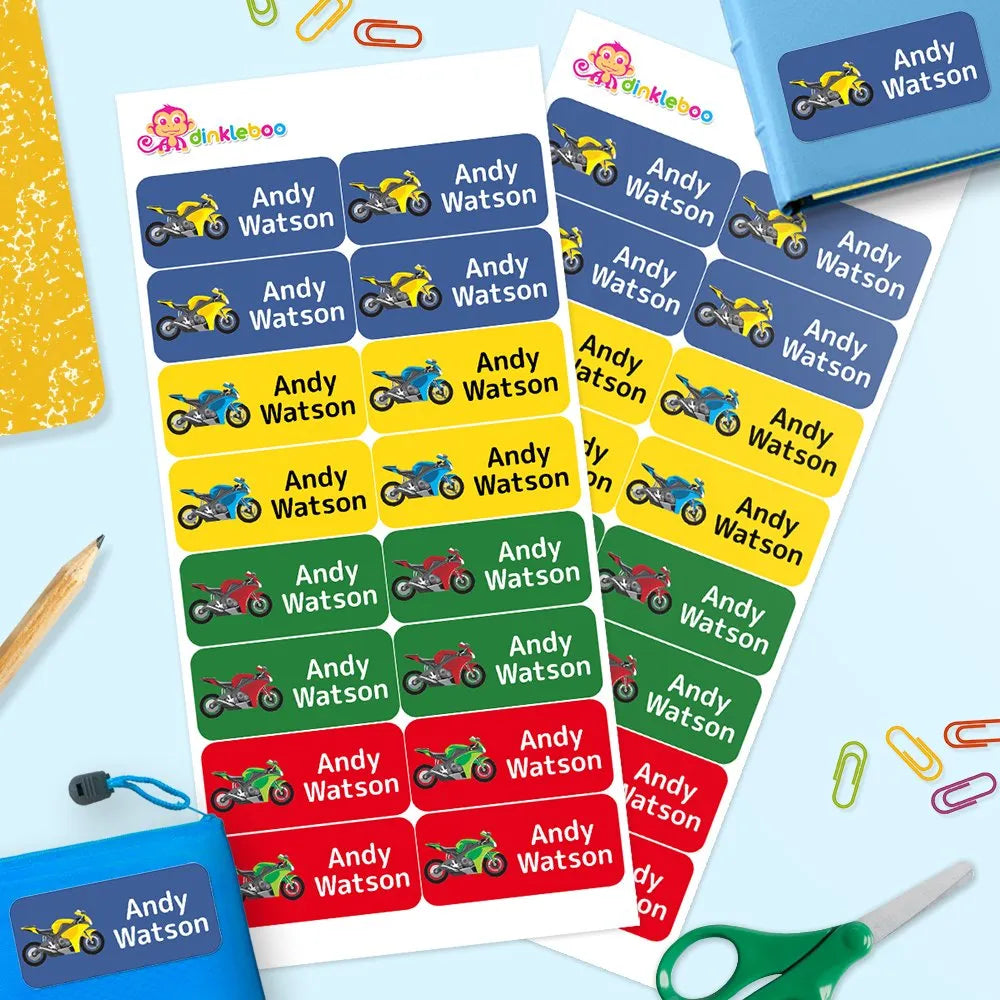 Motorbike Rectangle Name Labels