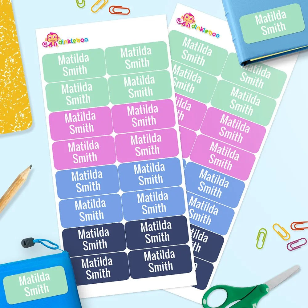 Multi Colour Rectangle Name Labels