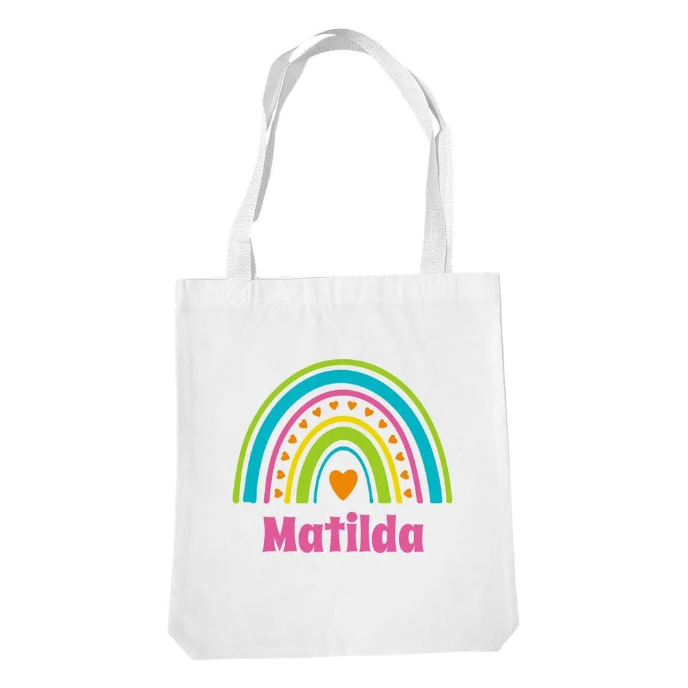 Rainbow White Tote Bag