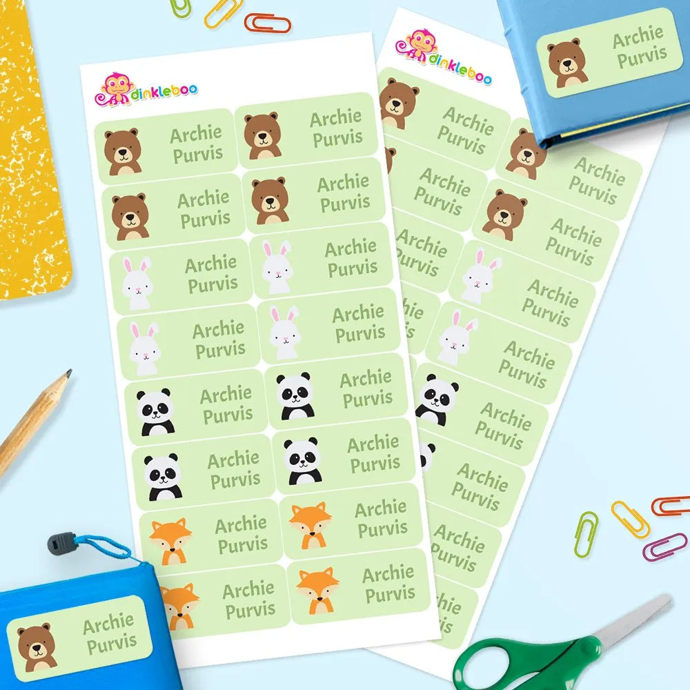 Woodland Animals Rectangle Name Labels