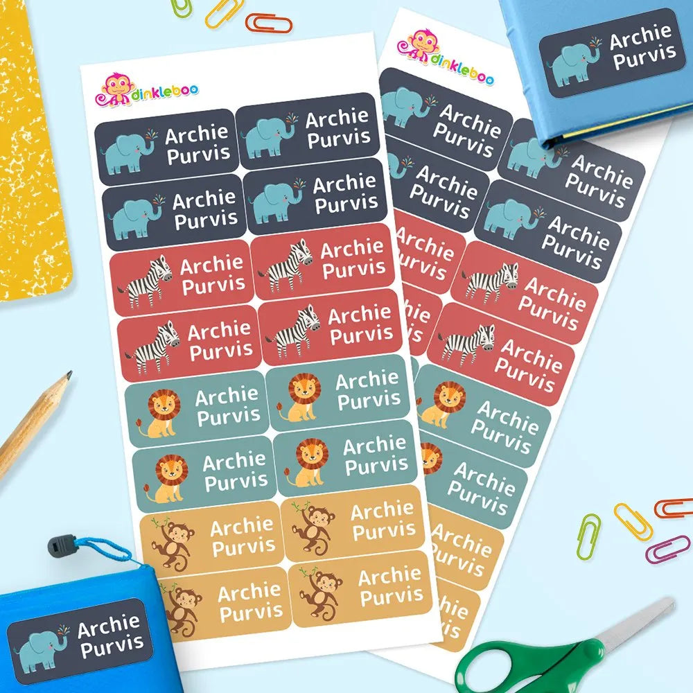 Zoo Animals Rectangle Name Labels