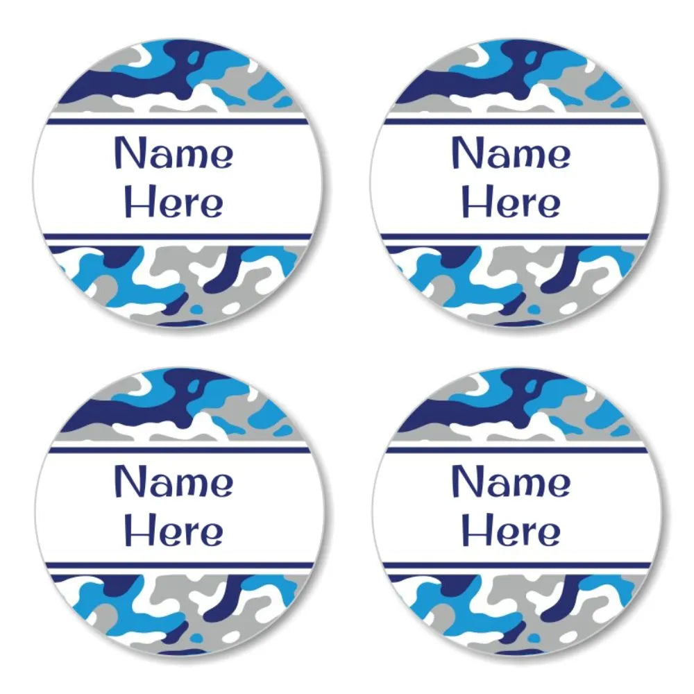 Camo Round Name Labels
