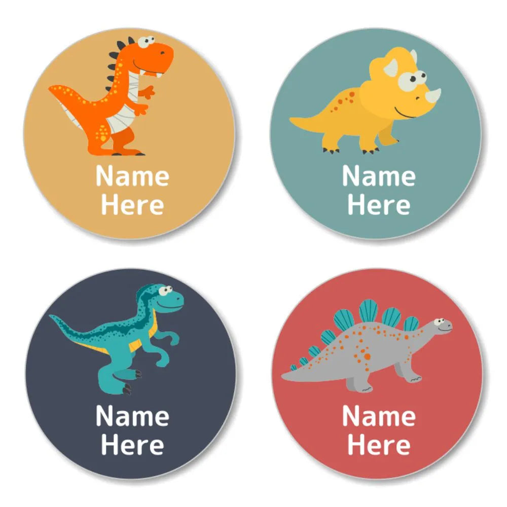 Dinosaur Round Name Labels