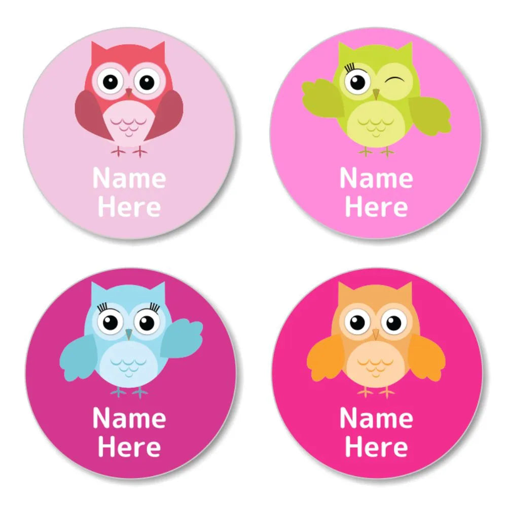 Owl Round Name Labels