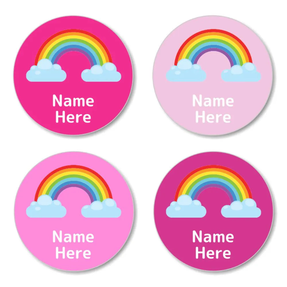 Rainbow Round Name Labels