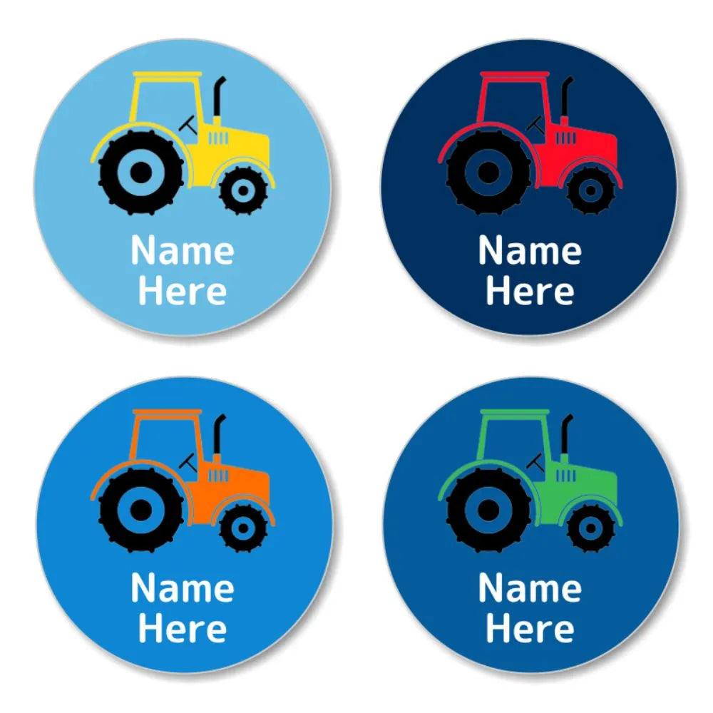 Tractor Round Name Labels
