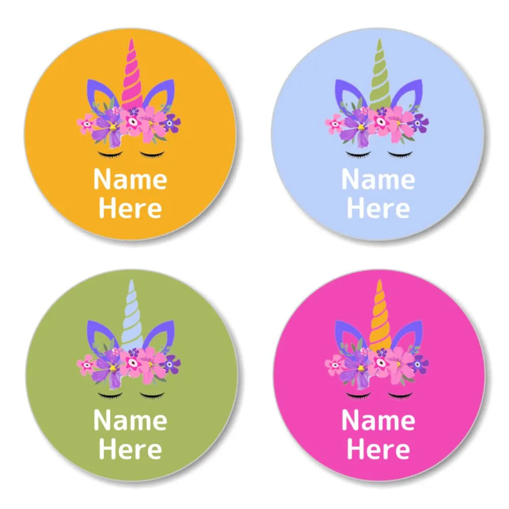 Unicorn Horn Round Name Labels
