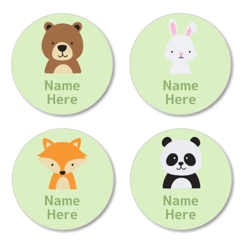 Woodland Animals Round Name Labels